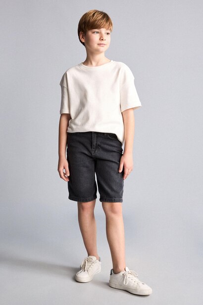 Short en jean Coupe régulière pour garçon