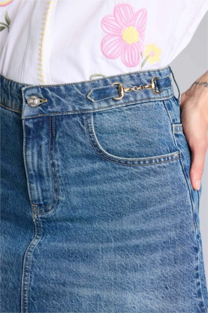 Afra x Defacto Regular Fıt Jean Mini Etek