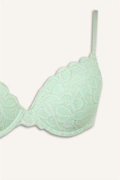 Dantelli Kaplı Pedli Balenli Tişört Bra