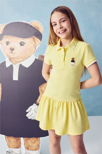 فستان بناتي قطن نص ردن