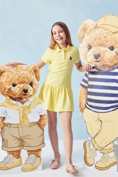 فستان بناتي قطن نص ردن