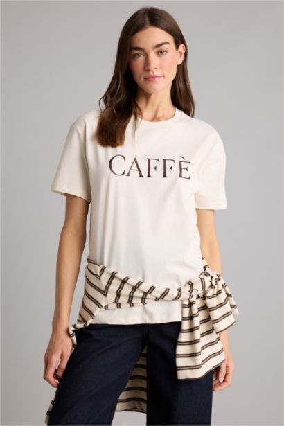 Relax Fıt Baskılı Penye Tişört