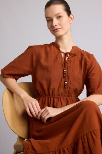 A Kesim Midi Pamuklu Elbise