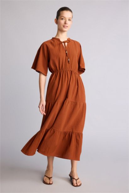 A Kesim Midi Pamuklu Elbise