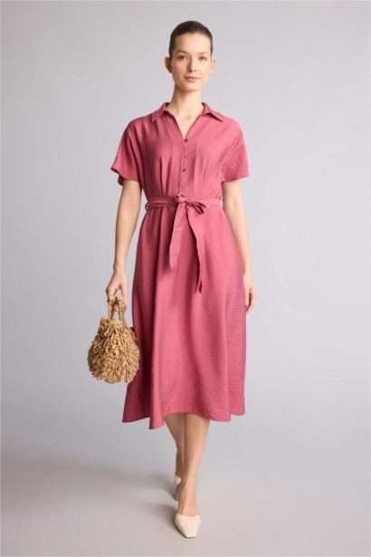 A Kesim Yarasa kollu Midi Elbise