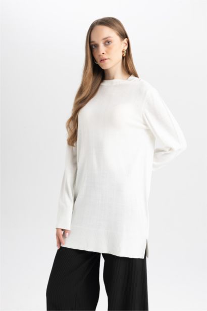 Yırtmaçlı Basıc Kazak Tunik