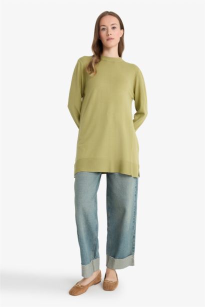 Regular Fit Crew Neck Tunic