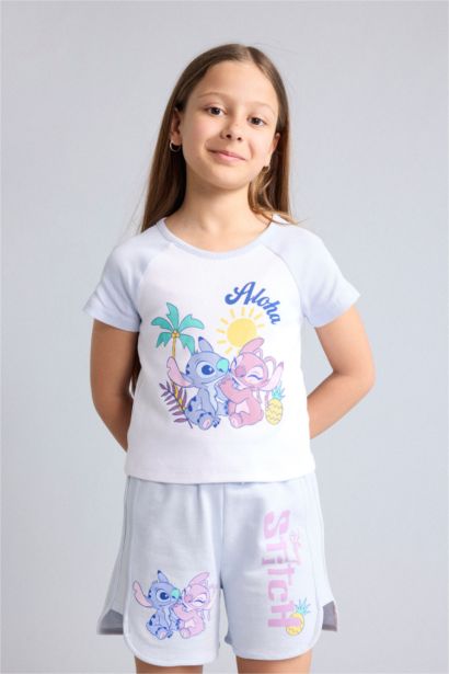 Lilo & Stitch Fitted Ribana Tişört Kız Çocuk