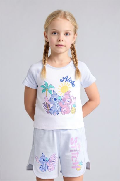 Lilo & Stitch Fitted Ribana Tişört Kız Çocuk