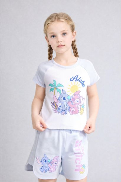 Lilo & Stitch Fitted Ribana Tişört Kız Çocuk