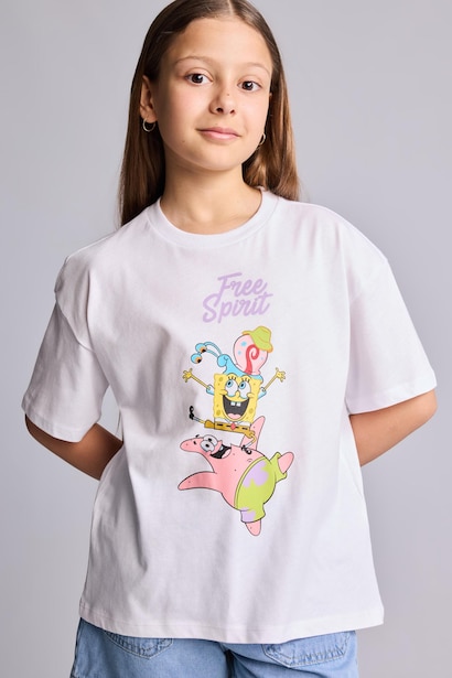 Girl Oversize Fit SpongeBob Licensed Short Sleeve T-Shirt
