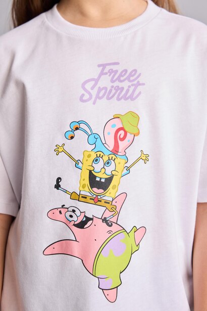Girl Oversize Fit SpongeBob Licensed Short Sleeve T-Shirt