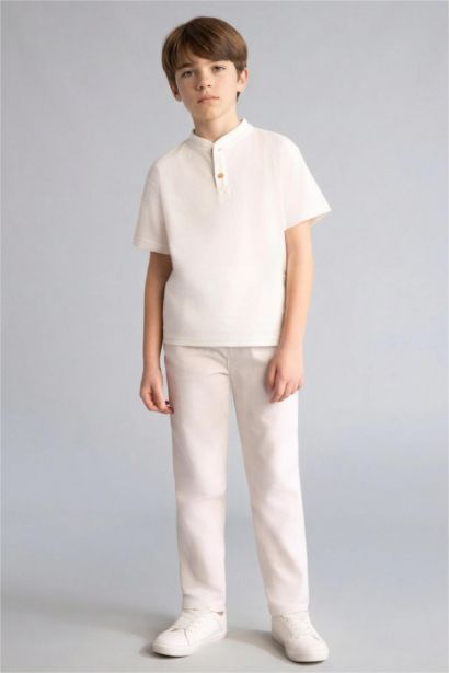 Regular Fit Linen Blended Trousers