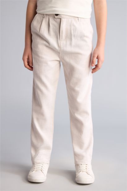 Regular Fit Linen Blended Trousers