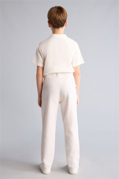 Regular Fit Linen Blended Trousers