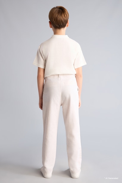 Regular Fit Keten Karışımlı Pantolon