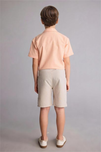 Short en lin mélangé Coupe régulière pour garçon