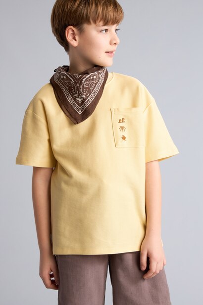Boy Oversize Crew Neck Embroidered T-Shirt
