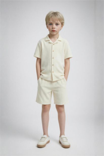 Oversıze Polo Yaka Kısa Kollu Polo Tişört Erkek Çocuk