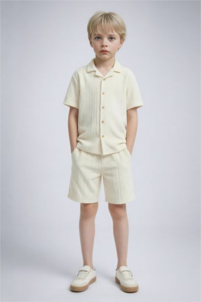 Oversıze Polo Yaka Kısa Kollu Polo Tişört Erkek Çocuk