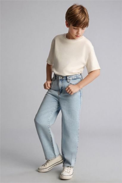 Boy Balloon Fit Cotton Trousers
