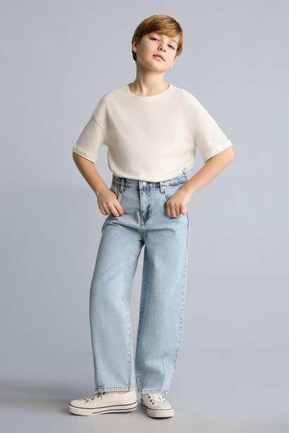 Pantalon en coton droit Coupe ballon à jambe droite pour garçon