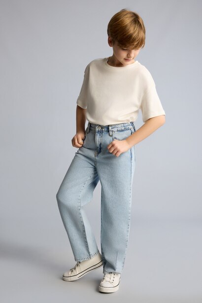 Pantalon en coton droit Coupe ballon à jambe droite pour garçon