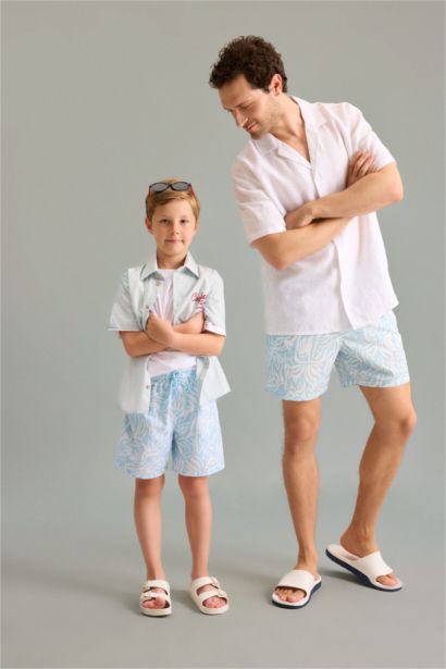 Boy Regular Fit Printed Swim Shorts