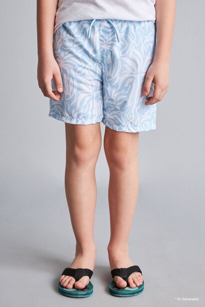 Boy Regular Fit Printed Swim Shorts