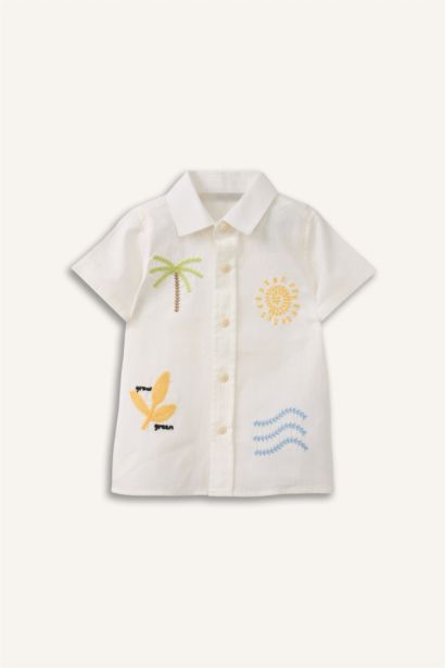 Tropikal Desenli Gömlek Erkek Bebek