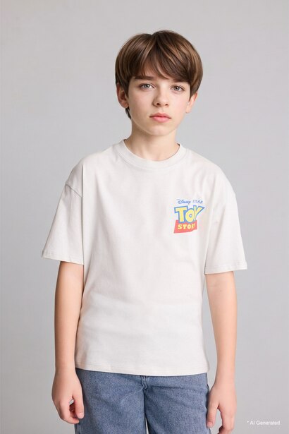 T-shirt oversize imprimé au dos Toy Story à col rond et manches courtes pour garçon