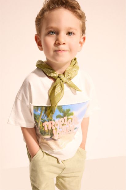 Baby Boy Palm Tree Pattern Oversize T-Shirt