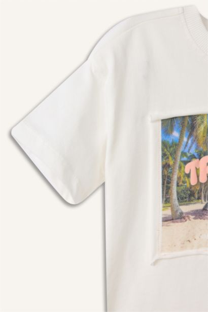 Baby Boy Palm Tree Pattern Oversize T-Shirt