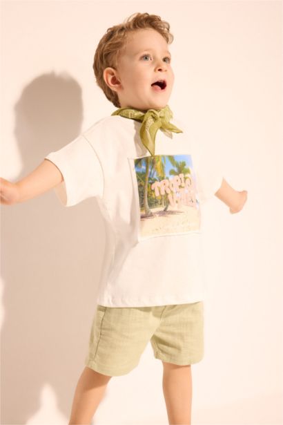 Baby Boy Palm Tree Pattern Oversize T-Shirt