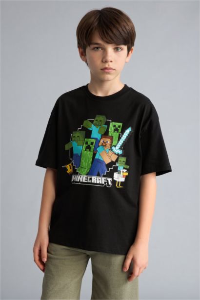 Minecraft Oversize Kısa kollu Tişört Erkek Çocuk