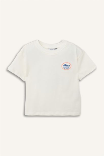 Oversıze Palmiye Desenli Kısa Kollu Tişört Erkek Bebek