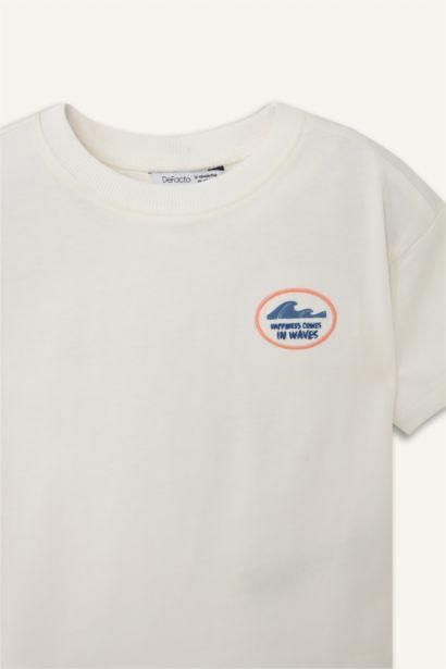 Oversıze Palmiye Desenli Kısa Kollu Tişört Erkek Bebek