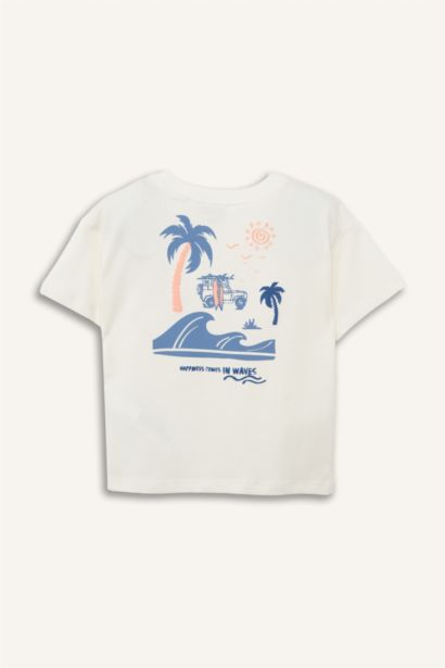 Oversıze Palmiye Desenli Kısa Kollu Tişört Erkek Bebek