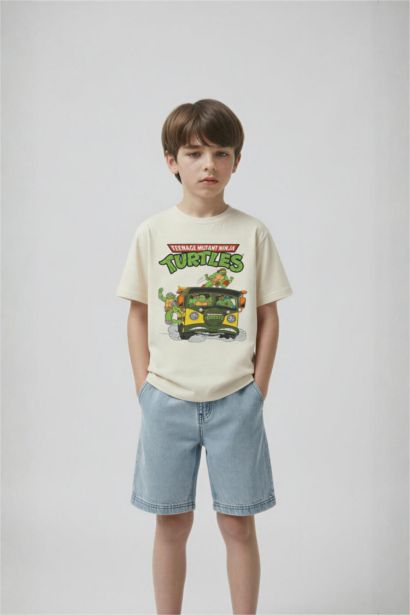 Nınja Turtles-Retro New Regular Fıt Bisiklet Yaka Kısa Kollu Tişört Erkek Çocuk