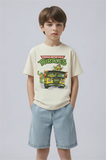 Nınja Turtles-Retro New Regular Fıt Bisiklet Yaka Kısa Kollu Tişört Erkek Çocuk