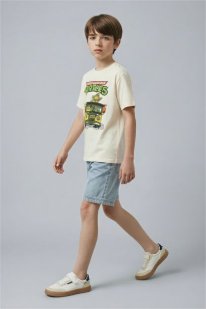 Nınja Turtles-Retro New Regular Fıt Bisiklet Yaka Kısa Kollu Tişört Erkek Çocuk