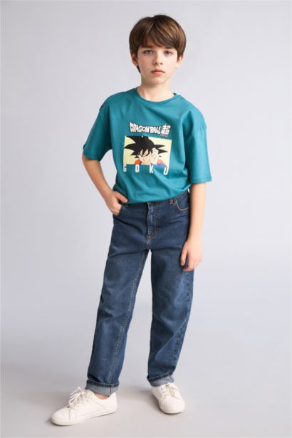 Dragon Ball Oversıze Bisiklet Yaka Kısa Kollu Tişört Erkek Çocuk