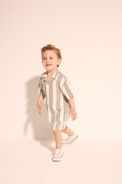 2 piece Oversize Fit Resort Neck Striped Set