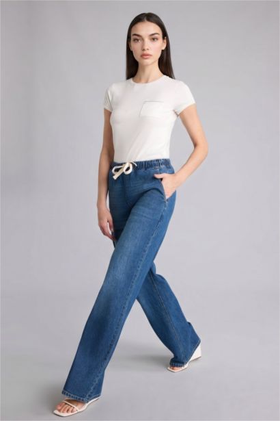 Wide Leg Yüksek bel Jean Pantolon
