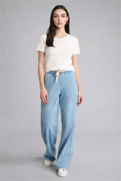 Wide Leg Yüksek bel Jean Pantolon