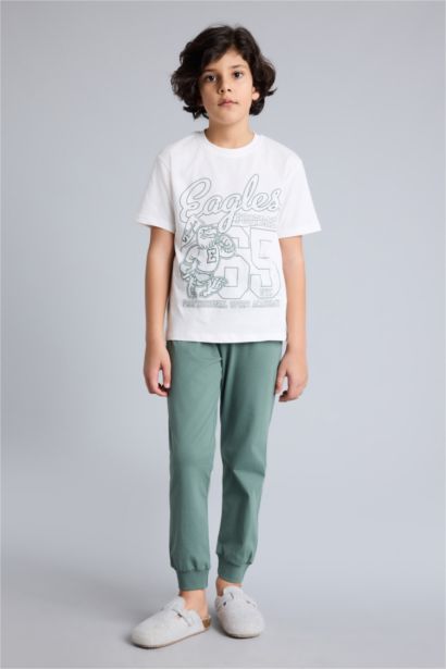 سيت بجامة قصة عادية من قطعتين