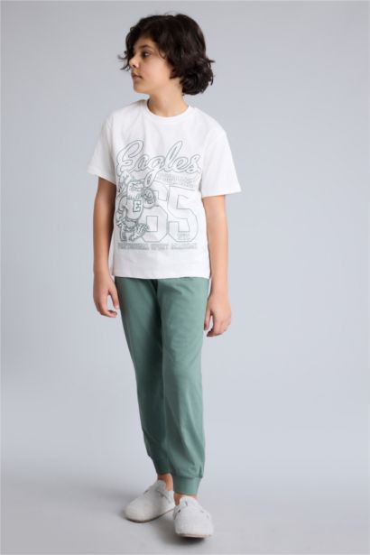 سيت بجامة قصة عادية من قطعتين