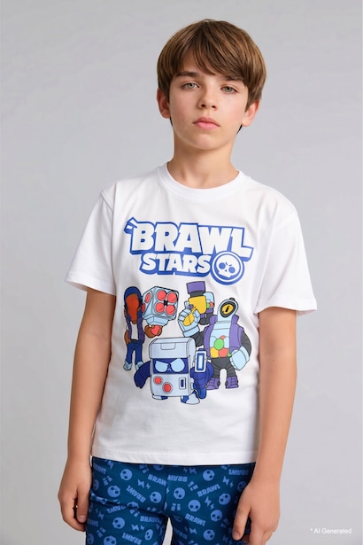 Boy Brawl Stars Top Shorts 2 Piece Pajama Set