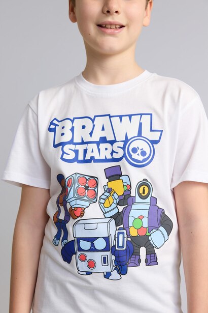 %100 Pamuk Brawl Stars Regular Fıt 2'li Pijama Takımı Erkek Çocuk