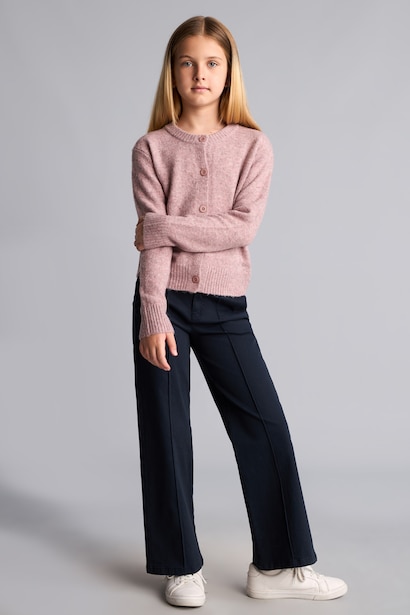 Girl Wide Leg Gabardine Trousers